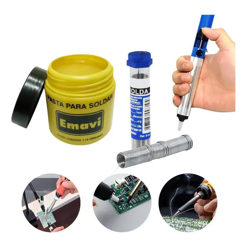 10X Kit Pasta De Solda Estanho Sugador Acessorios Ferro De
