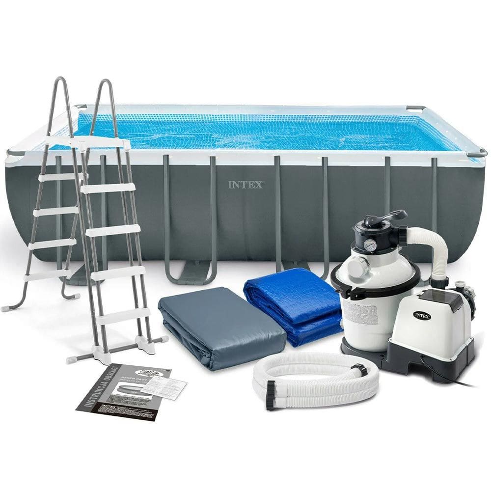 Piscina Estrutural Retangular 17.203 Litros Completa Com Filtro 110v e Acessórios - Intex