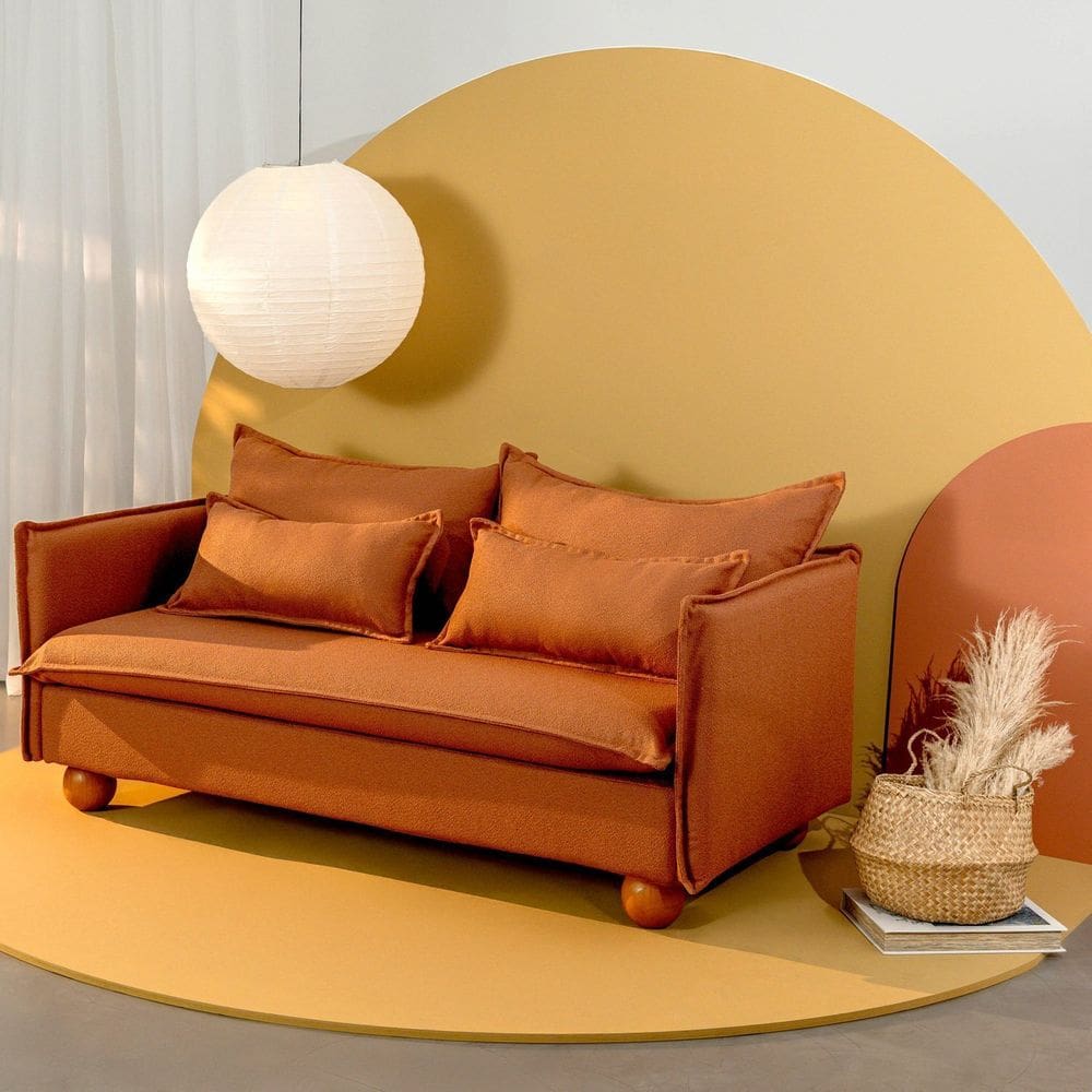 Sofá Modular 2 Lugares Pé Bolinha Sôma Cabecasa Madeiramadeira Mocha Mousse