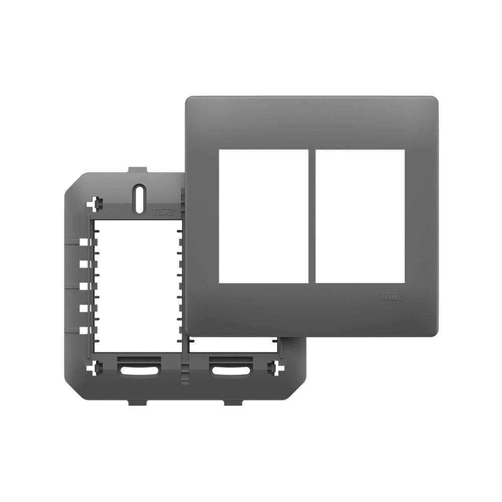 Placa com Suporte Fame Habitat Onix 4x4 para 6 Módulos Horizontais