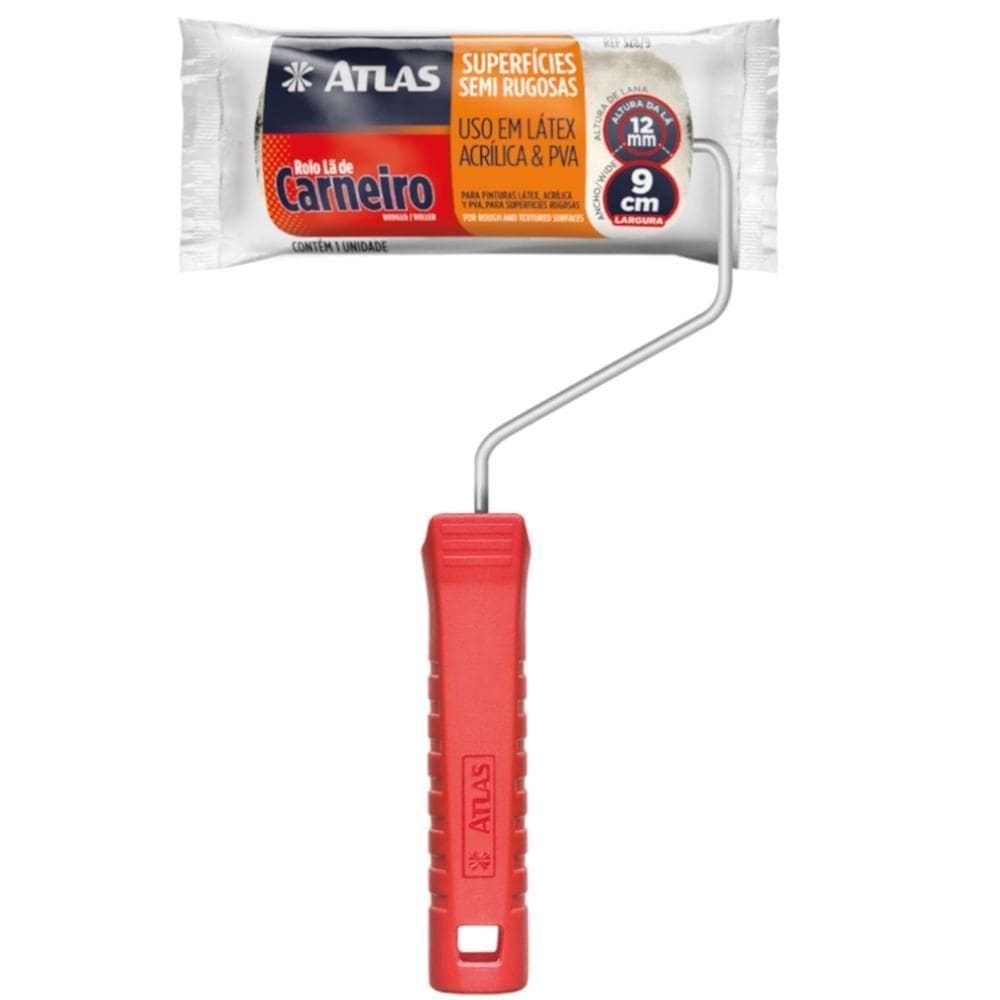 Rolo De Lã 9cm - 328-9 - Pinceis Atlas Rolo De La 9cm Atlas 328-9 Pinceis Atlas