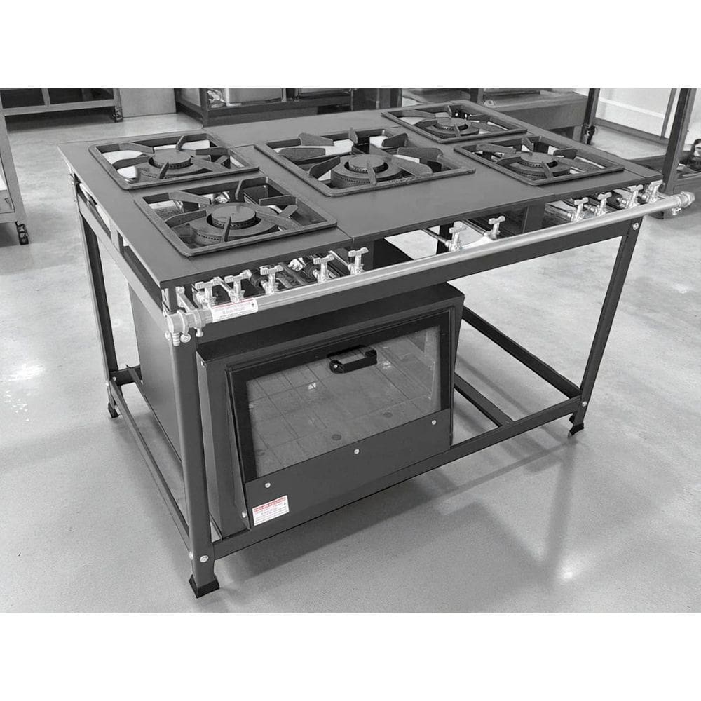 Fogão Industrial 5 Bocas Duplas 30x40 P7 com Forno Leona