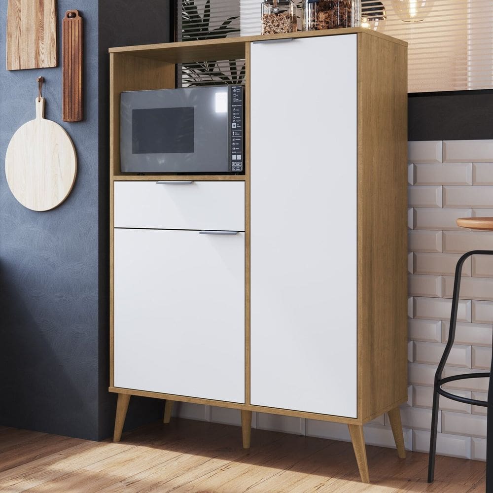 Armário Cozinha 1 Gaveta 2 Portas Mdp Nogueira