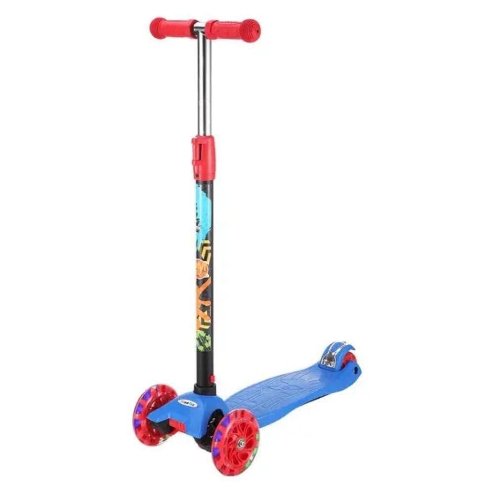 Patinete Radical Infantil New Plus Azul com Luzes - DM Toys