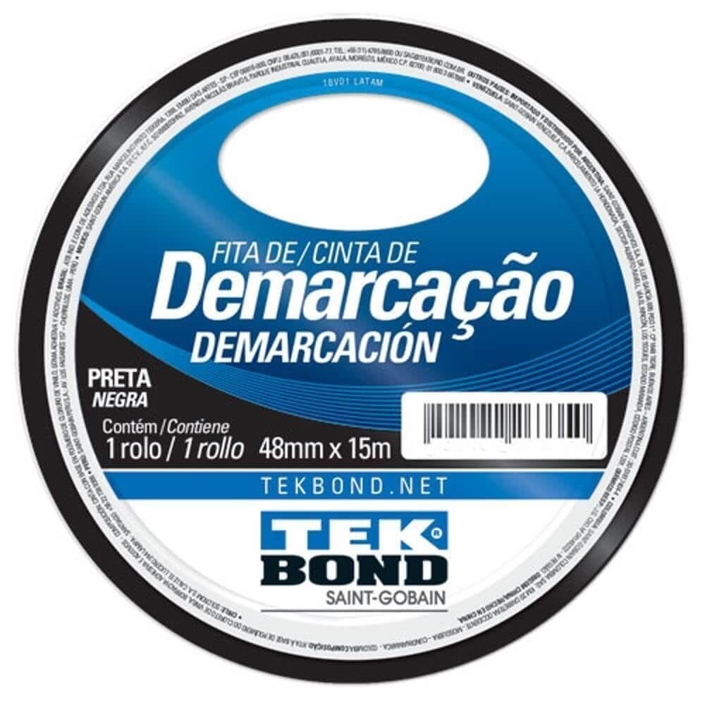 Fita De Demarcação Preta 48mm X 15 Metros - 21231048200 - Tekbond