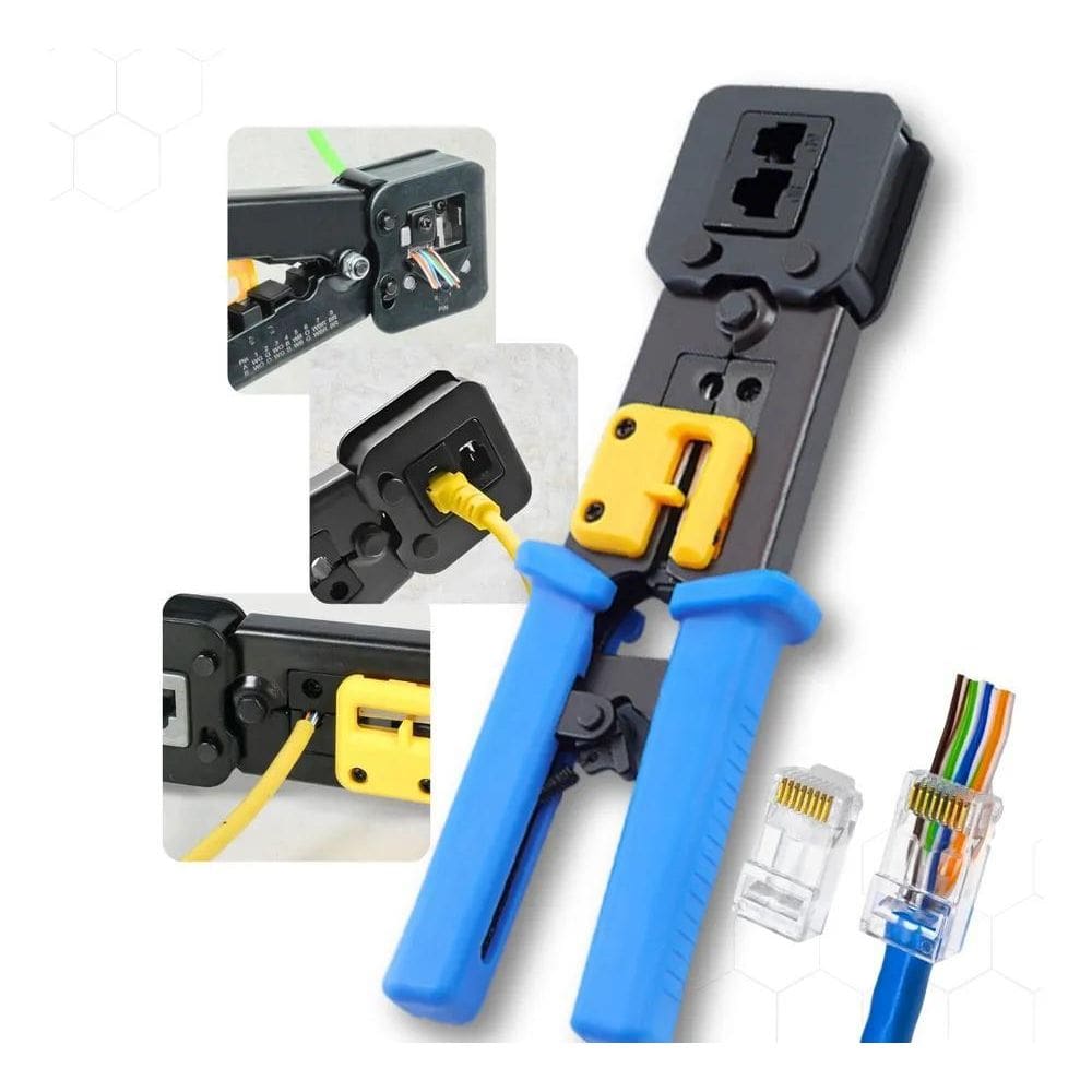 10X Crimpador Rj45 Rj12 Rj11 Ethernet Cabo Rede Conector Va