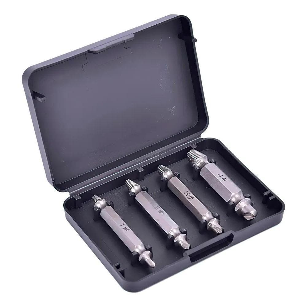 10X Kit 4 Brocas Removedor Extrator Tira Parafuso Quebrado