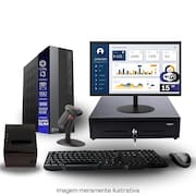 Kit Automação PDV TOB i3 8GB SSD 120GB Win10 Rede S/Fio Teclado Mouse Monitor 15” Gvt. Dinheiro  Imp. Térmica Leitor Cód Barras