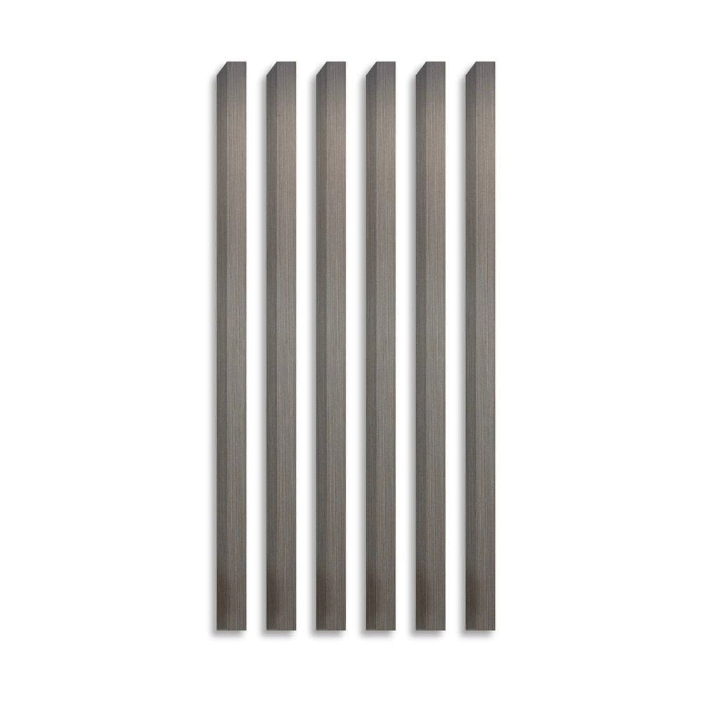 Kit 6 Divisórias Leve Decorativa Wpc 24cm X 3,5cm X 275cm Formaco Decor Amadeirado Cinza