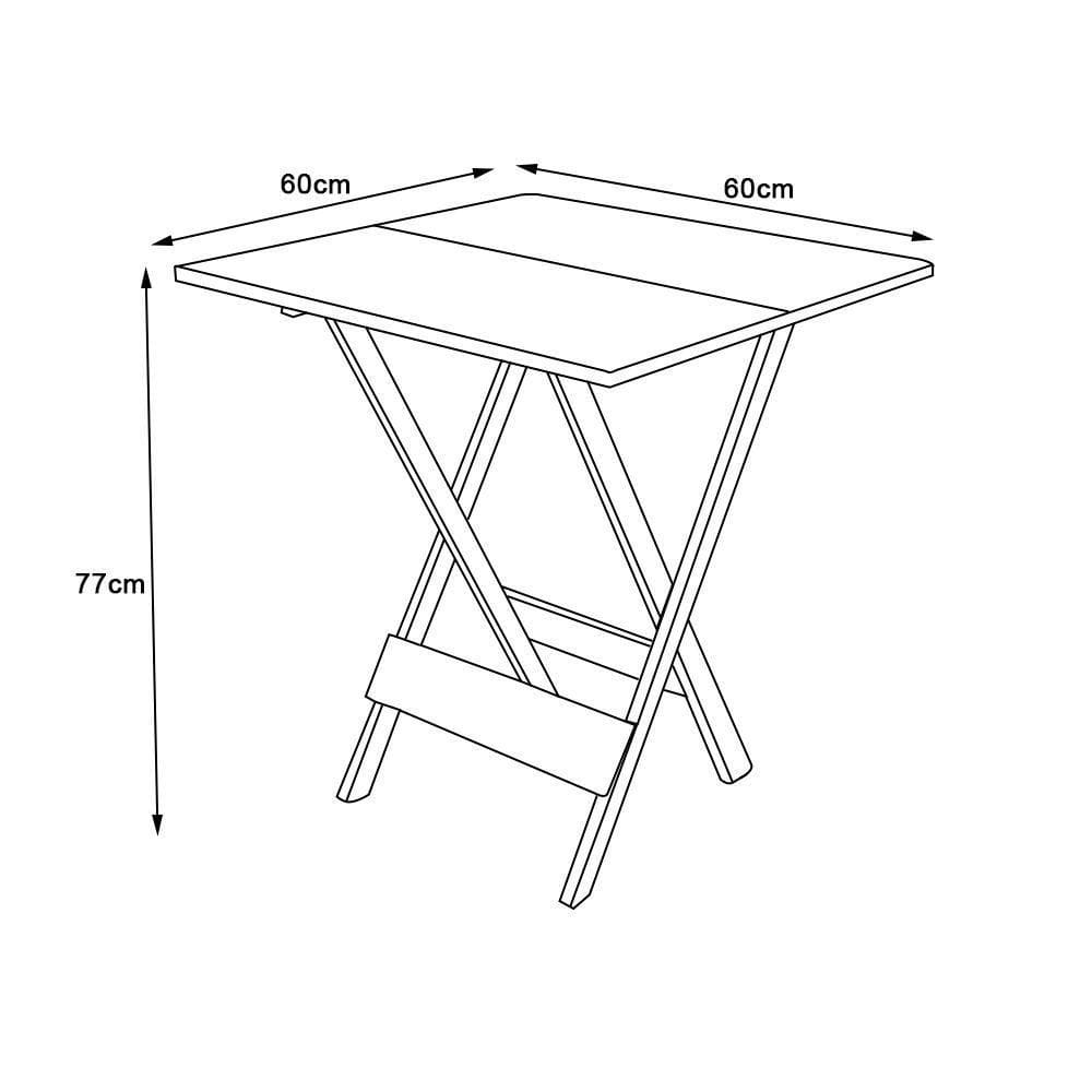 Mesa Para Bar E Café Dobrável De Madeira 60x60 - Imbuia