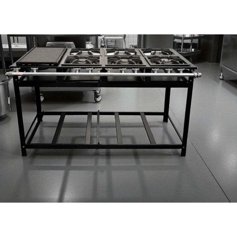 Fogão Industrial 6 Bocas com Chapa 40x40 P8 Leona