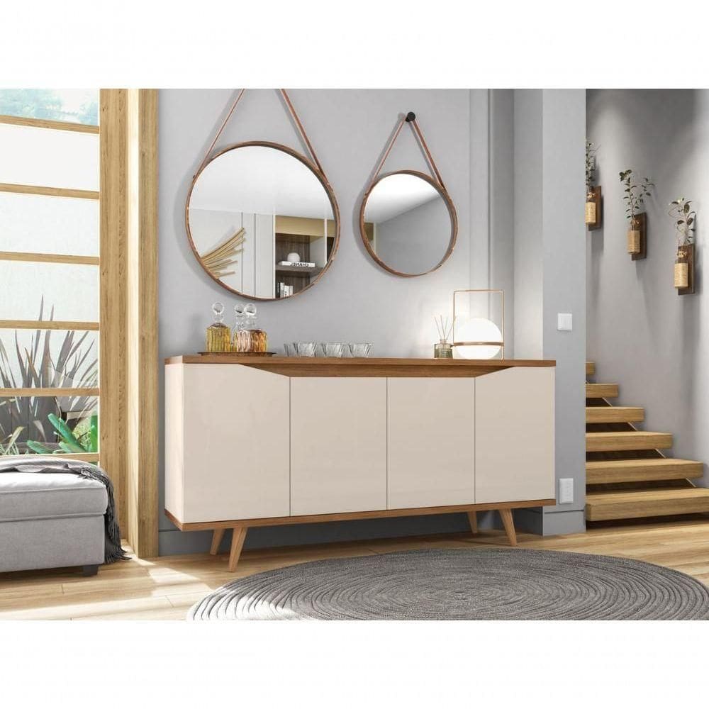 Buffet 4 Portas C- Nichos Grace Off White-cedro