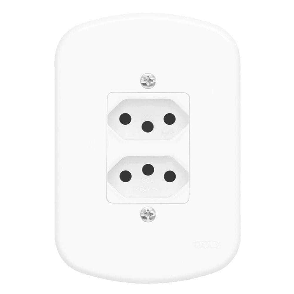 Conjunto 2 Tomadas 2p+t 20a 250 Volts Distanciadas Blanc - 1354 - Fame 2 Tomadas 20a C-placa Blanc 1354 Fame