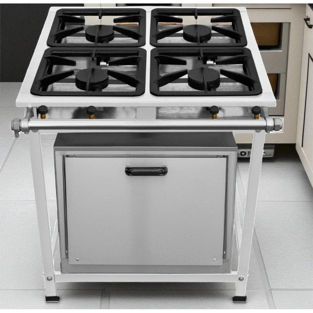 Fogão Industrial 4 Bocas AP P5 em Aço Inox com Forno Leona