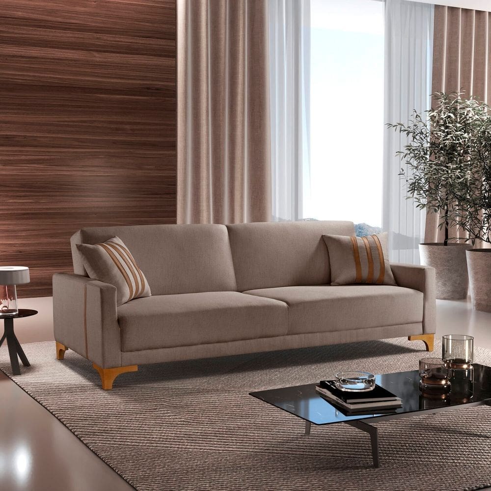 Sofa Cama para Sala de Estar 209cm x 84cm Luizi Avelã