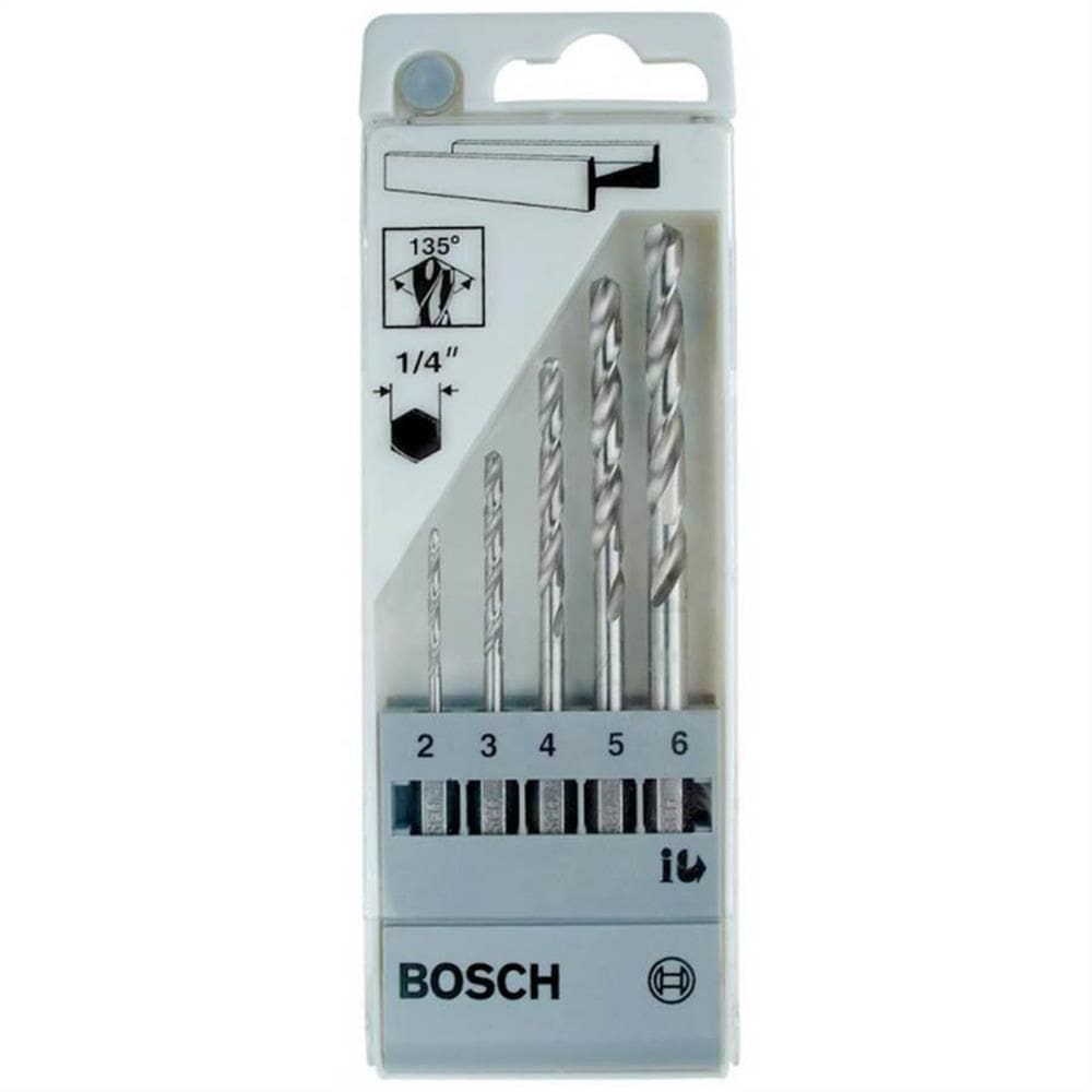 Jogo de Broca Hexagonal Para Madeira 2,3,4,5 e 6mm - 2608595525 - BOSCH