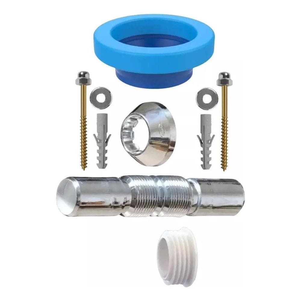 10X Kit Instalação Vaso Tubo Ligação Cromado + Anel + Paraf