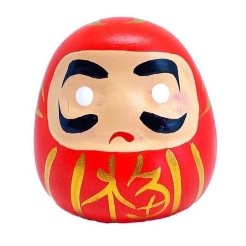 Objeto Daruma Japones Decorativo Budda Dharma Vermelho Caixa