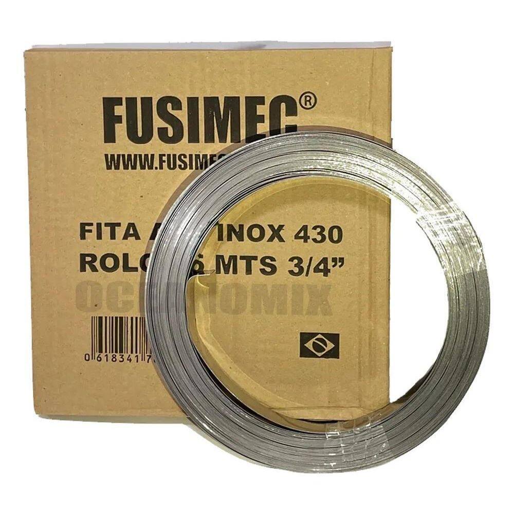 10X Rolo De Fita Aço Inox 3/4 Polegada Rolo 25 Mts Cintar P