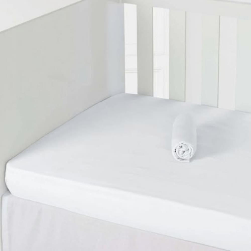 Lençol com Elástico para Berço - Marshmallow Branco - Laço Bebê