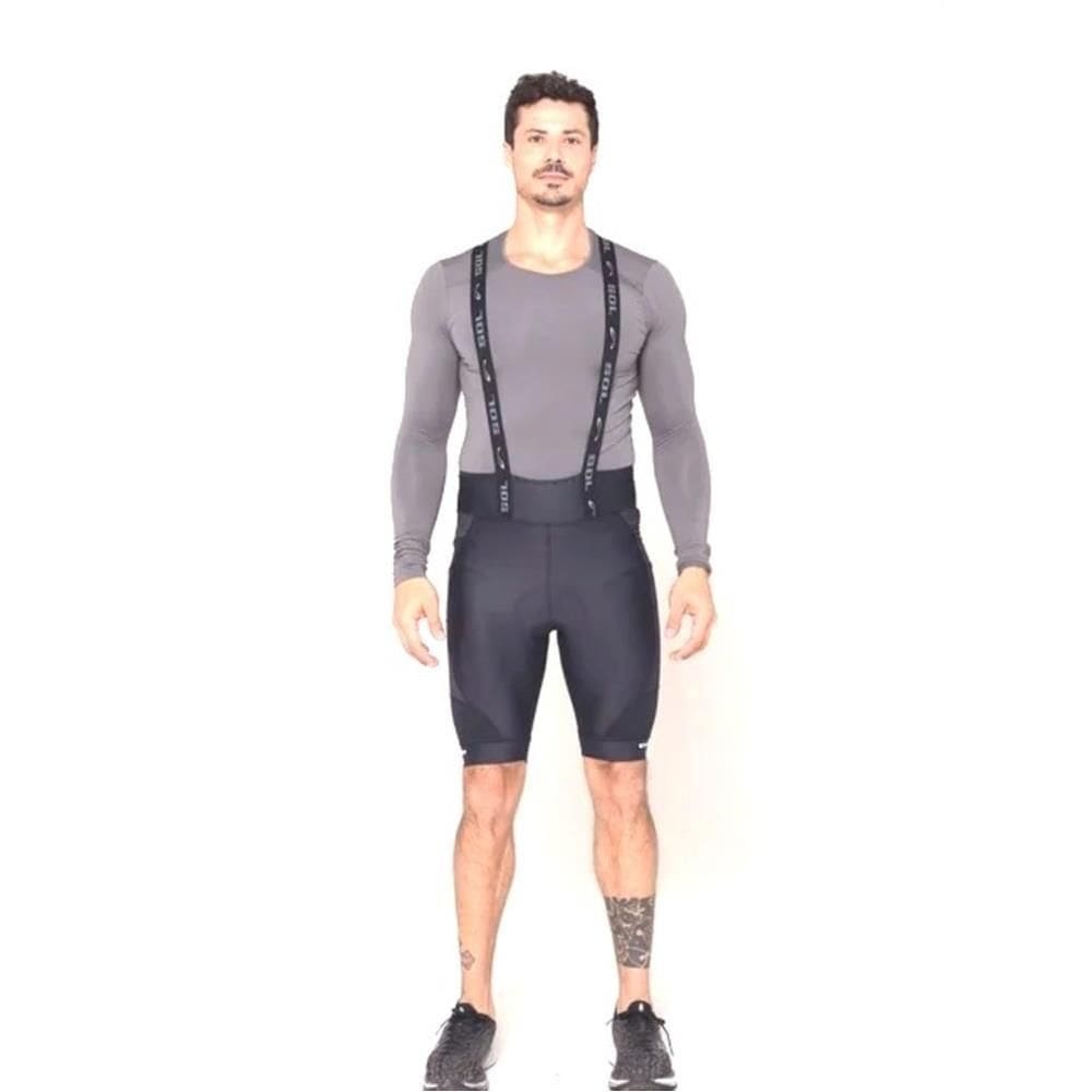 Bretelle Ciclista Matrix 3 Masculino Forro Gel Com Bolso Preto