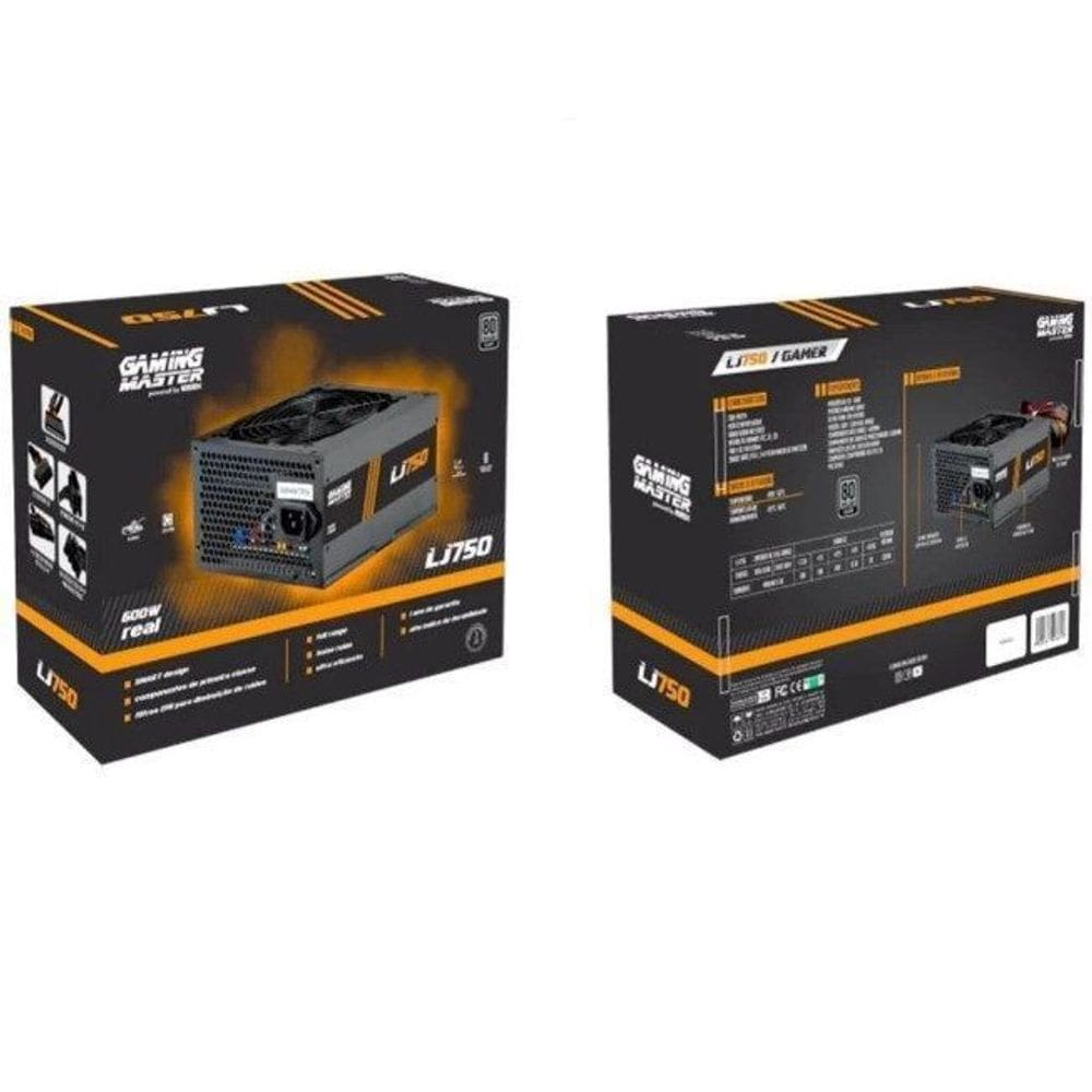 Fonte ATX Gamer 600W 80 Plus Silver - LJ750