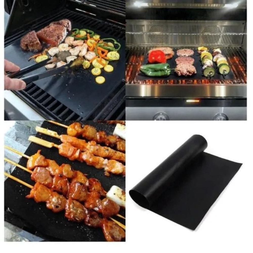 10X Manta Antiaderente Teflon Tapete Grill Grelha Churrasqu