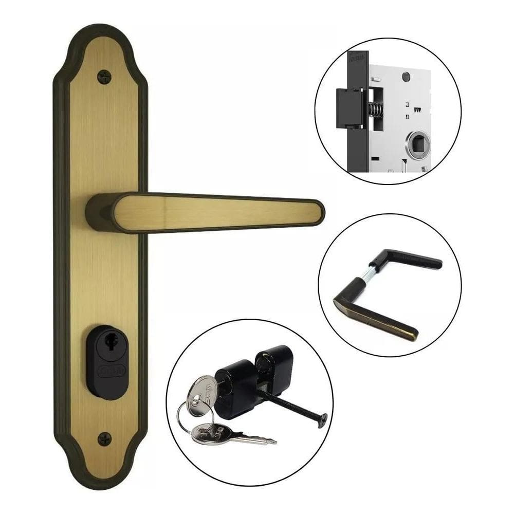 10X Fechadura Completa Porta Madeira Stam 803/03 Espelho Ox