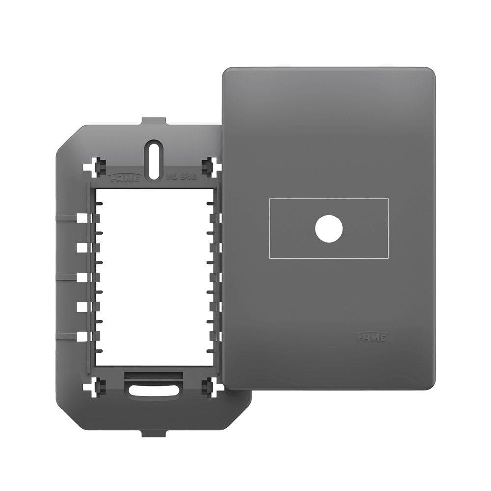 Placa Saída de Fio com Suporte Fame Habitat Onix 4x2