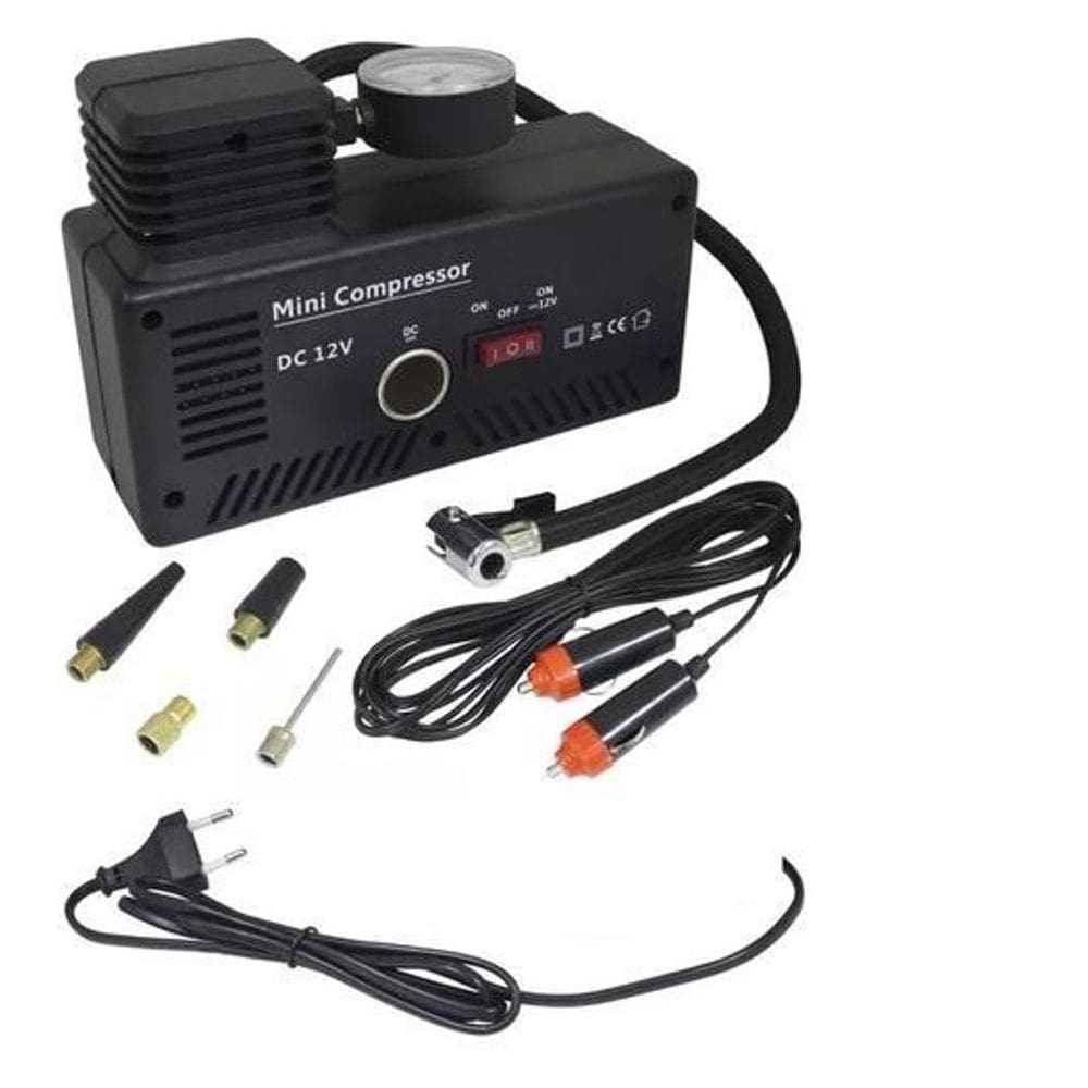 Mini Compressor Ar Automotivo Elétrico E 12V Multifunção