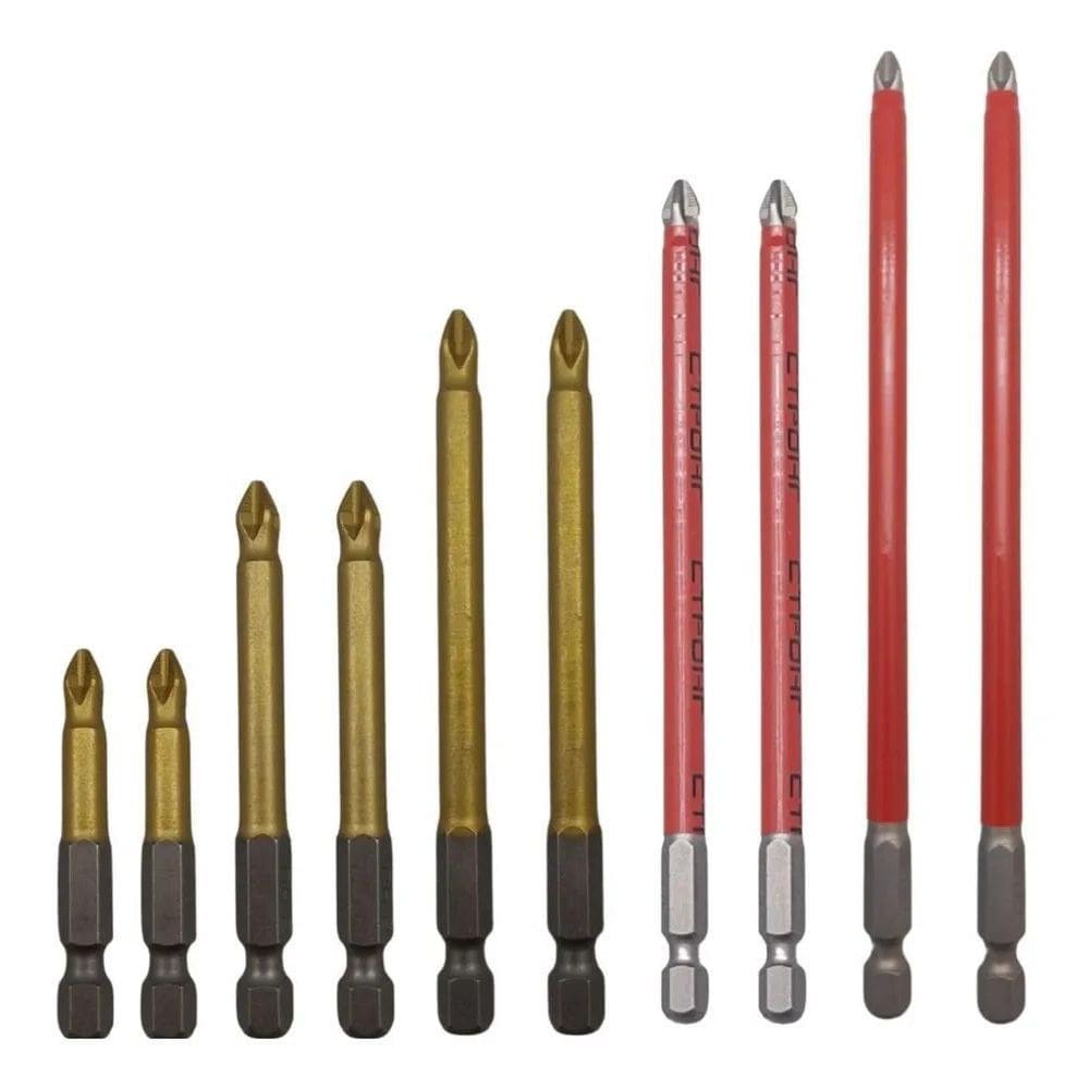 10X Conjunto Ponta Bits Ph2 50Mm 70Mm 90Mm 127Mm 150Mm Kit