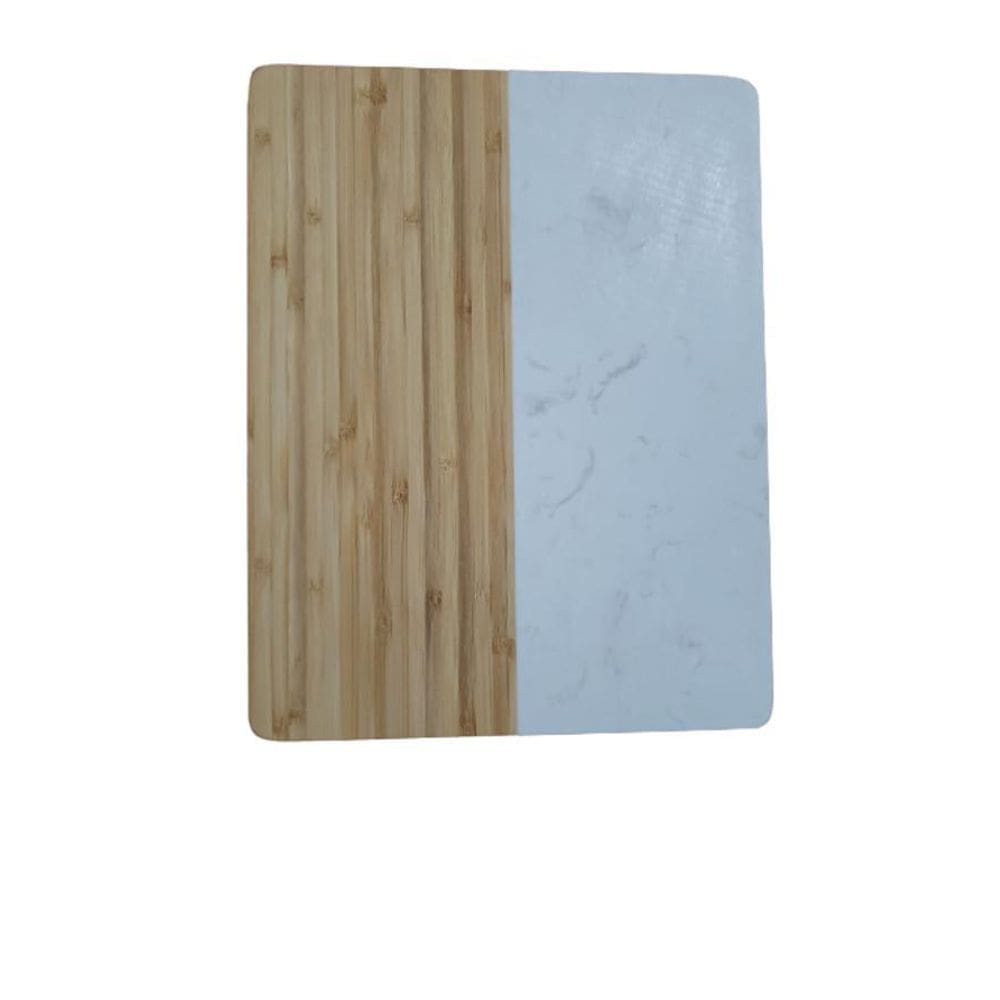 Tábua Retangular Bambu Mármore