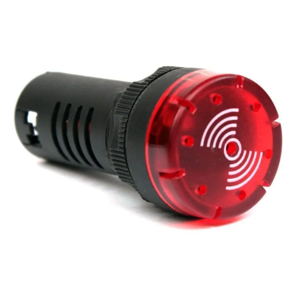 10X Sonalarme Buzzer Iluminado 22Mm 12V Vermelho - Bz20-9L-