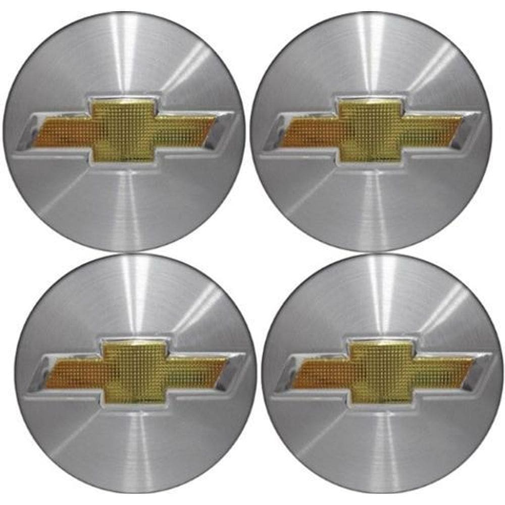 Emblema Logo Alumínio Chevrolet Gm Escovado Calota Roda 51Mm