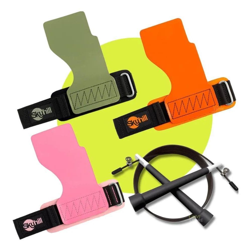 10X Luva Crossfit Skyhill Hand Grip Cf Calistenia Barra Lpo