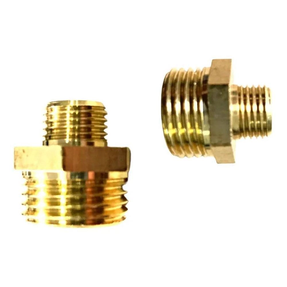 10X 2 Peças Niple Redução Conexão Latão 1/4 - 1/8 Rosca Bsp