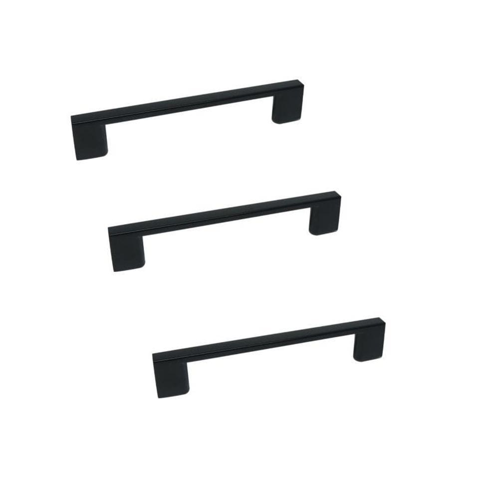 Kit 3 Puxador Preto Fosco Il 950 Metal 128Mm Com Parafusos