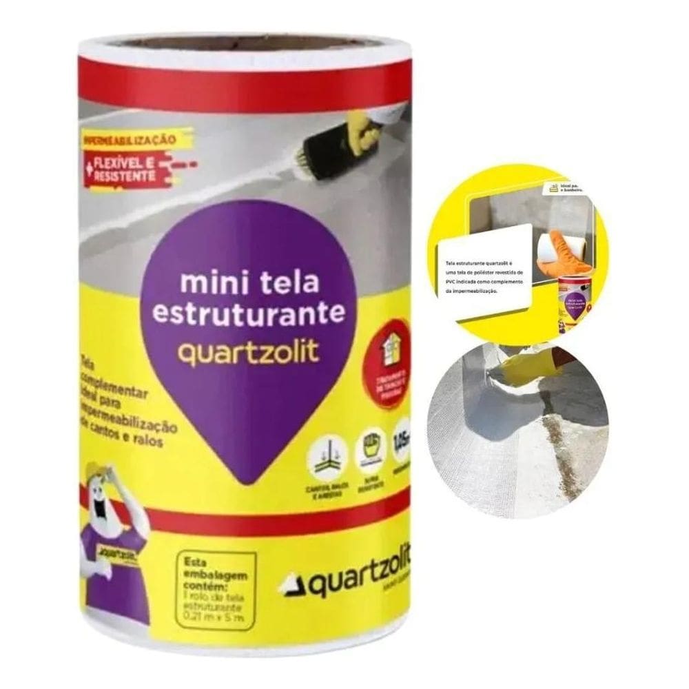 10X Tela Poliéster Impermeabilização Rodapés Cantos 21Cm X