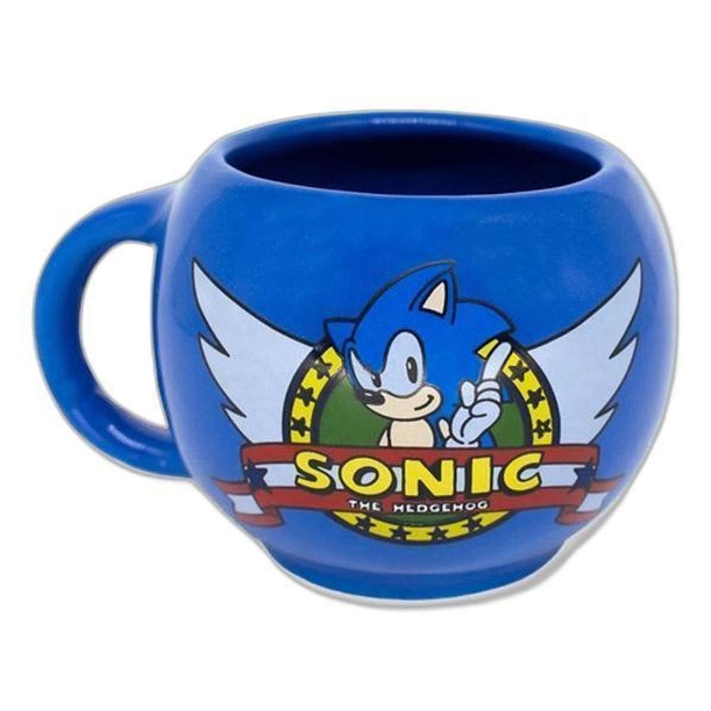 Caneca Formato 3D Sonic The Hedgehog Clássico Sonic Sega
