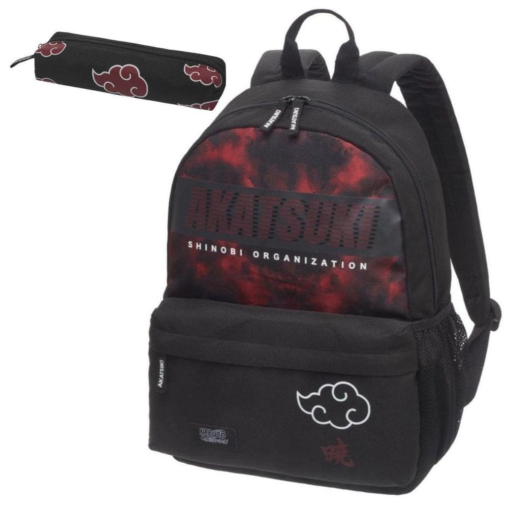 Kit Mochila Costas Estojo Naruto Shippuden Akatsuki Shinobi