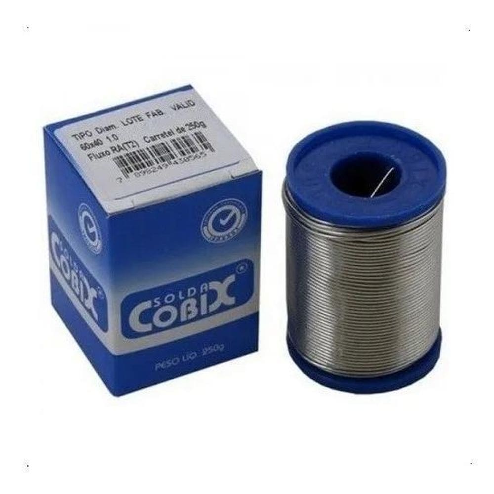 10X Solda Estanho 1Mm 60X40 Snxpb Com Fluxo Rolo 250G - Co