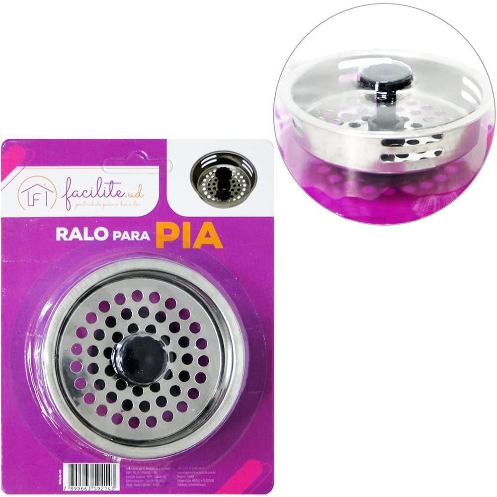 Ralo Inox Pia Cestinha Valvula Americana  8,3Cm