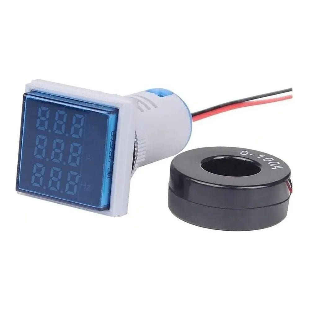 10X Voltímetro Amperímetro Frequencímetro Painel 22Mm Embut