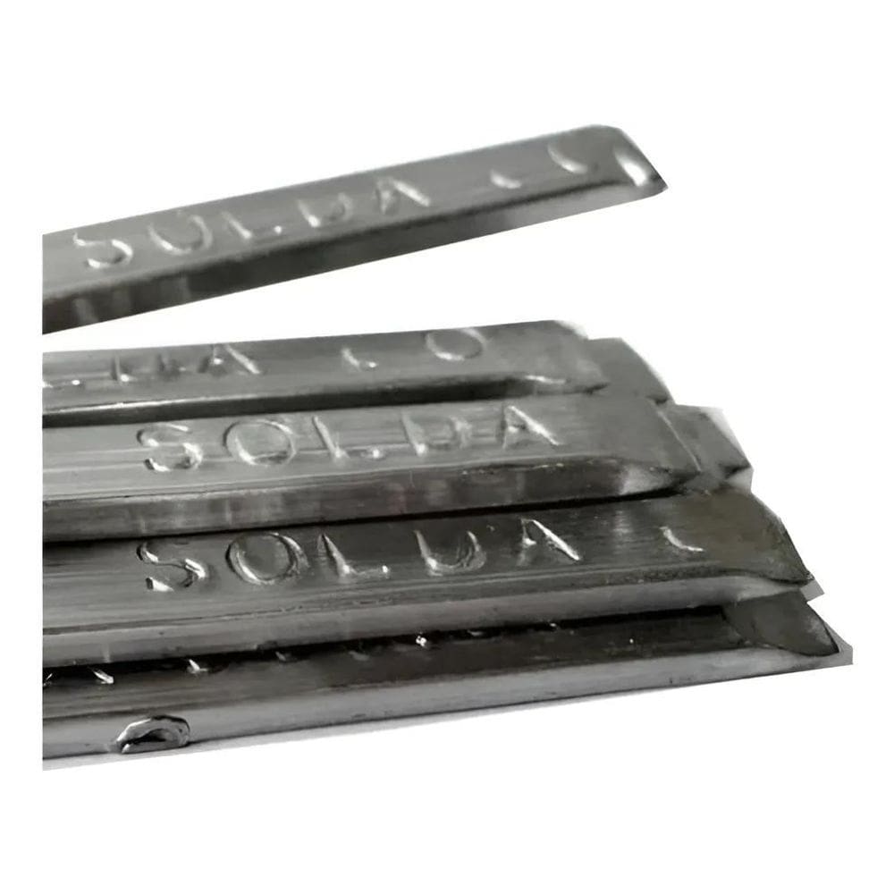 10X 05 Barras Vareta Verga Estanho Solda 50X50 Aprox. 355G