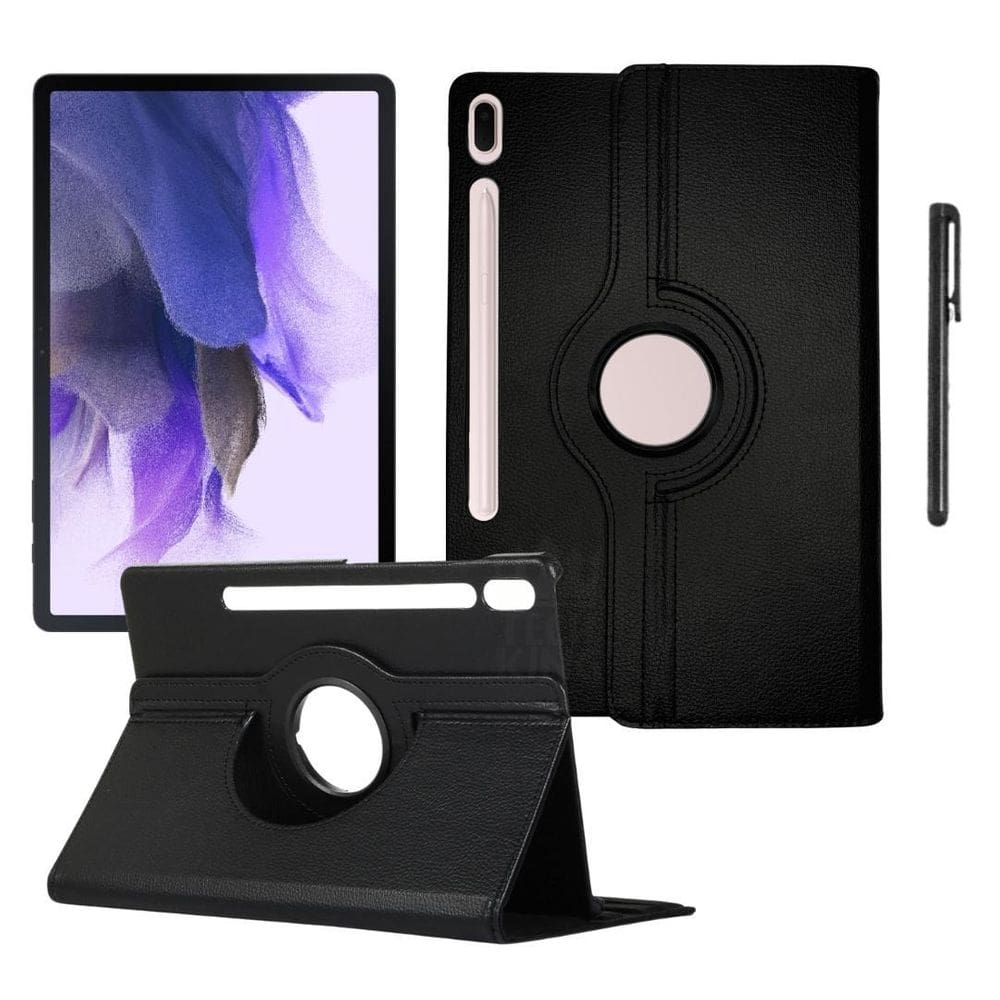 Capa 360º Em Couro + Caneta Para Galaxy Tab S7 Fe 2023