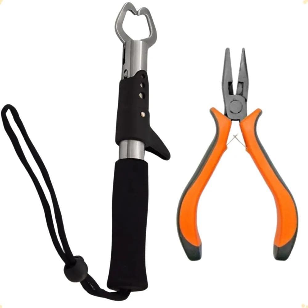 10X Kit De Pesca Alicate Contenção Com Alicate Bico Multifu