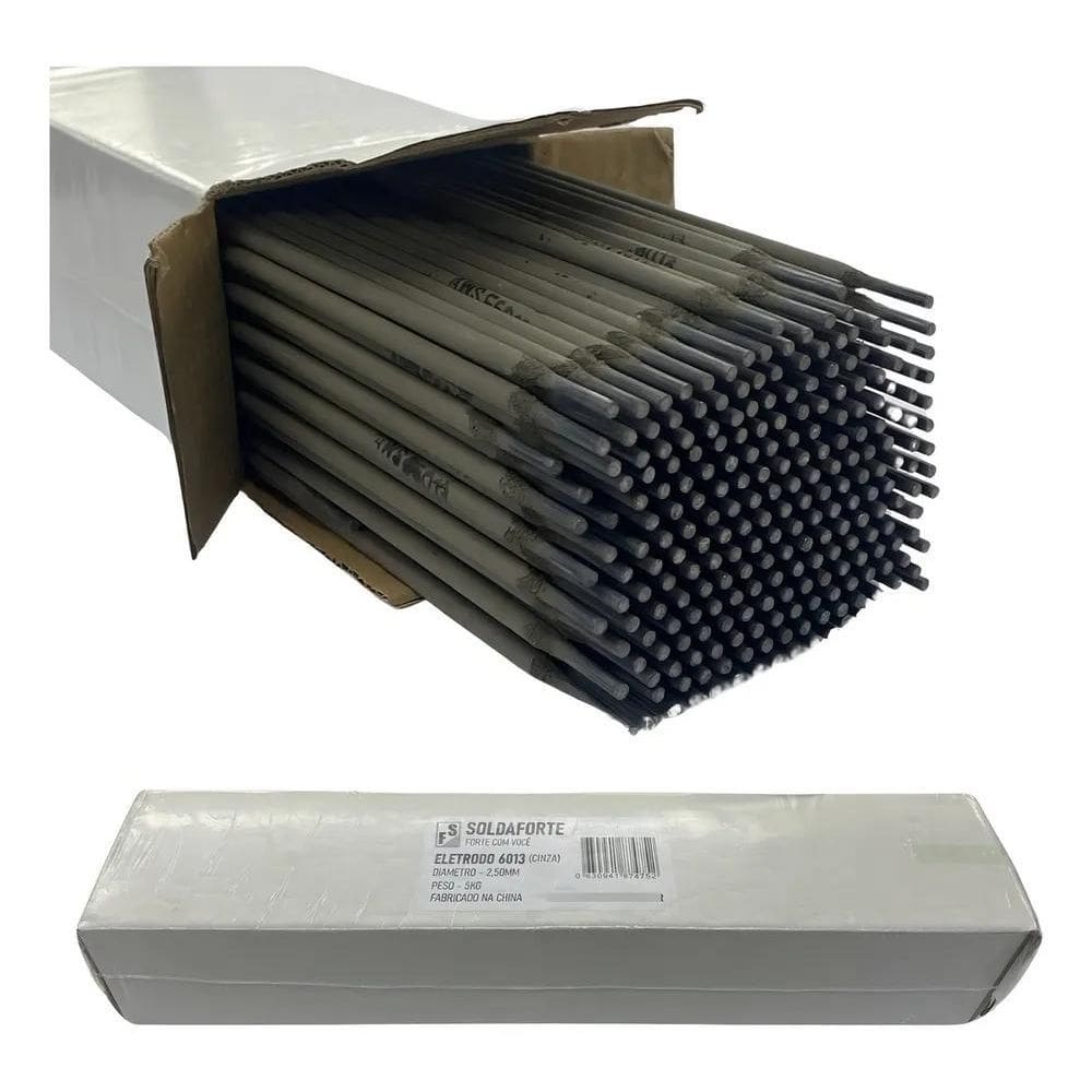 10X 5Kg Eletrodo 6013 Cinza 2,50Mm Ferro Metalon - Soldafor