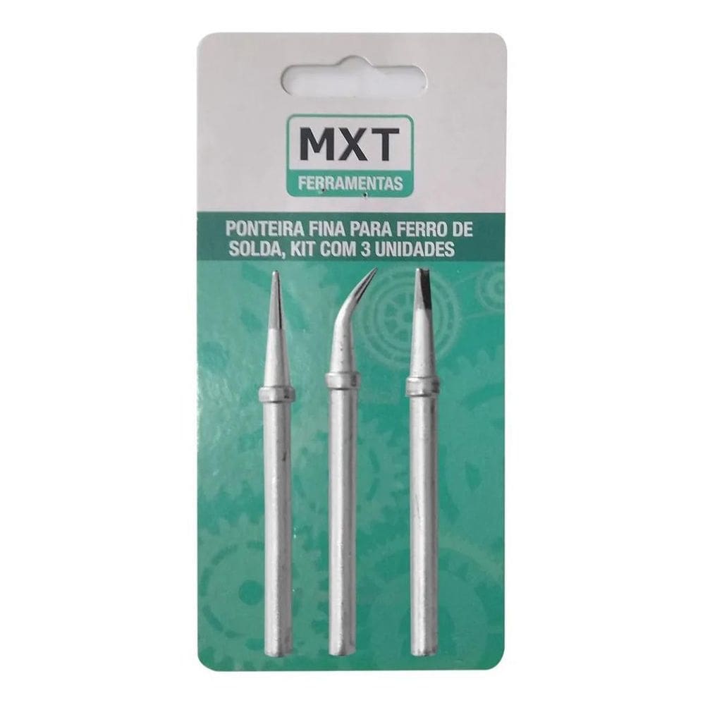 10X Kit Com 3 Ponteiras Ponta Fina Para Ferro De Solda