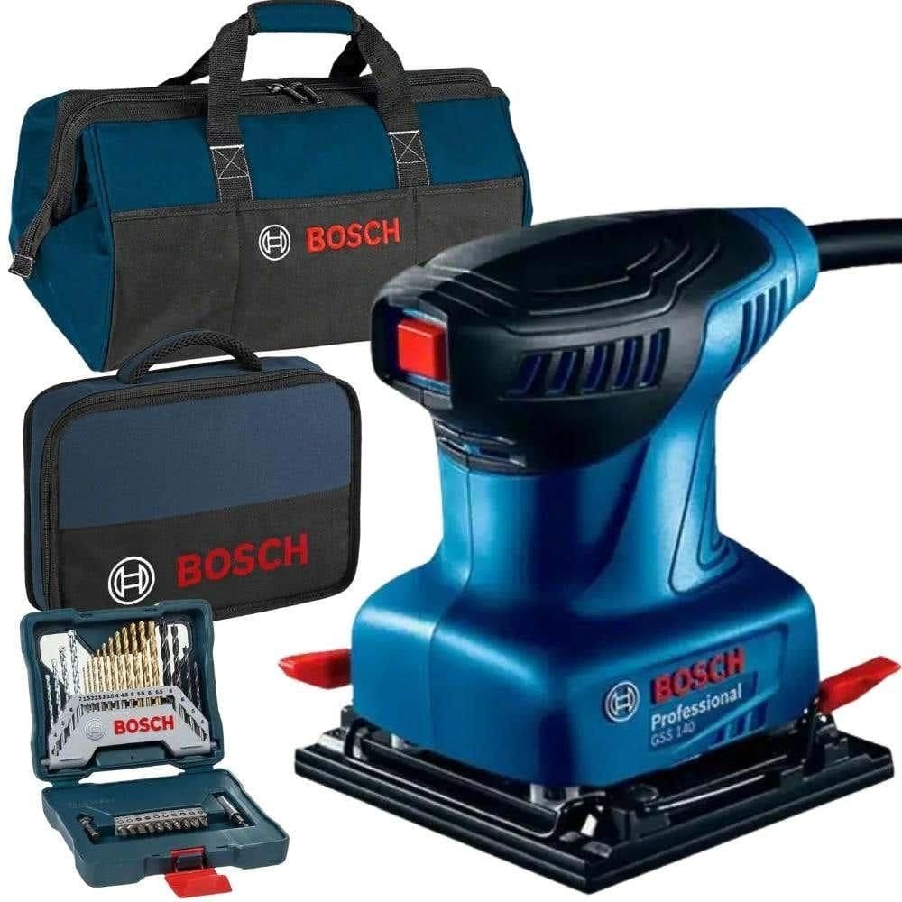 Lixadeira Orbital GSS140 e Kit de Brocas 30 Peças com Bolsa Mini e Bolsa Freedom Concept BOSCH