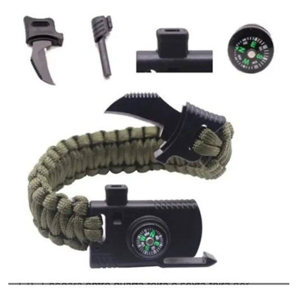 10X Pulseira Paracord Sobrevivência Militar Pederneira Buss